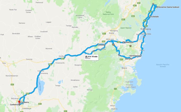 Canberra Day 2019 - route