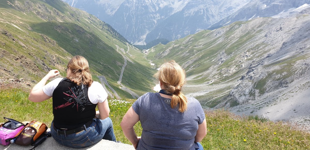 Enjoying the view at Stelvio Pass
